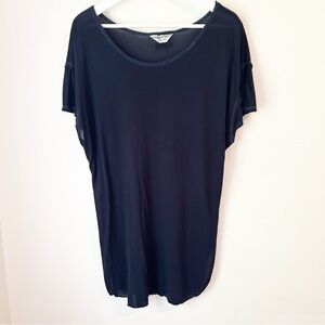 Hard Tail Navy Modal Short Sleeve Scoopneck Slide Long Tee - Large